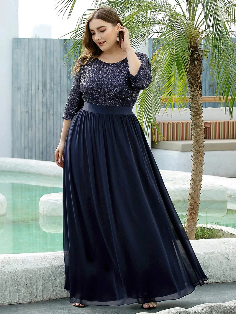 Plus Size Long A-line Long Sleeve O-neck Evening Dresses 2022 Always Beautiful Navy Blue Elegant Bridesmaid Dress Women
Plus Size Long A-line Long Sleeve O-neck Evening Dresses 2022 Always Beautiful Navy Blue Elegant Bridesmaid Dress Women