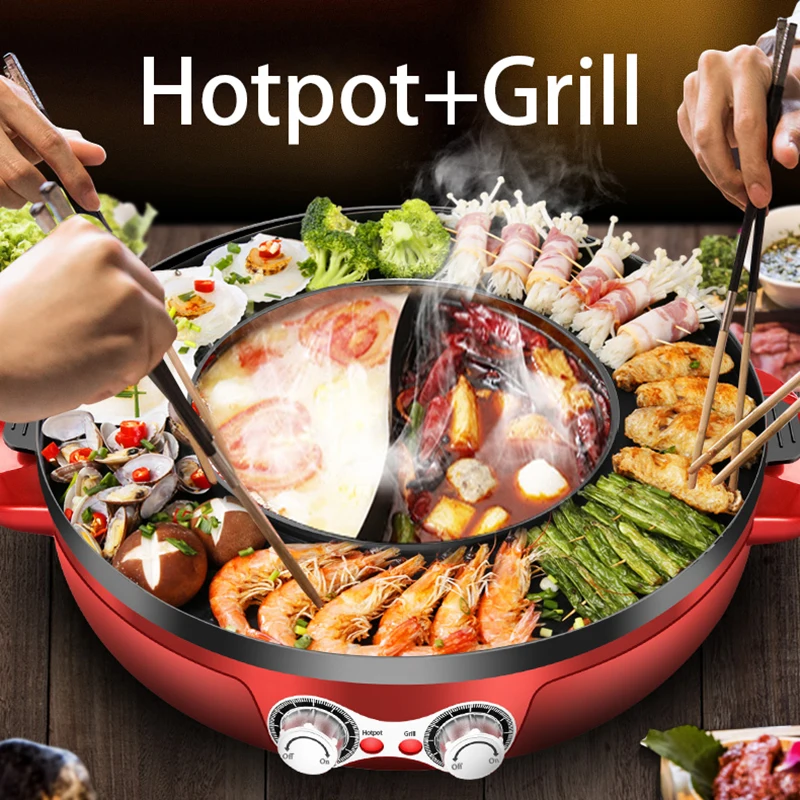 2200W 2 in 1 Electric Smokeless Grill and Hot Pot 110V/220V Split for Easy Cleaning Barbecue Home BBQ Roast Meat Dish Plate
2200W 2 in 1 Electric Smokeless Grill and Hot Pot 110V/220V Split for Easy Cleaning Barbecue Home BBQ Roast Meat Dish Plate