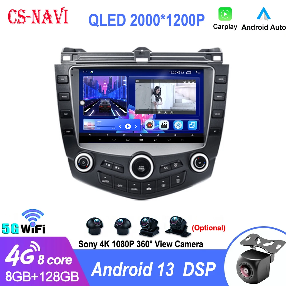 Android 13.0 Car Radio For Honda Accord 7 2003-2007 Stereo Multimedia Player Carplay Android Auto WIFI Bluetooth GPS Navi
Android 13.0 Car Radio For Honda Accord 7 2003-2007 Stereo Multimedia Player Carplay Android Auto WIFI Bluetooth GPS Navi