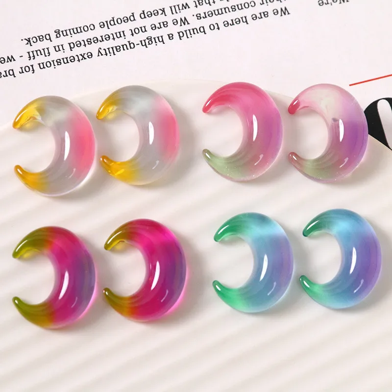 Summer style 50pcs/lot Gradient color cartoon moon shape resin flatback beads diy jewelry earring/hair accessory
Summer style 50pcs/lot Gradient color cartoon moon shape resin flatback beads diy jewelry earring/hair accessory