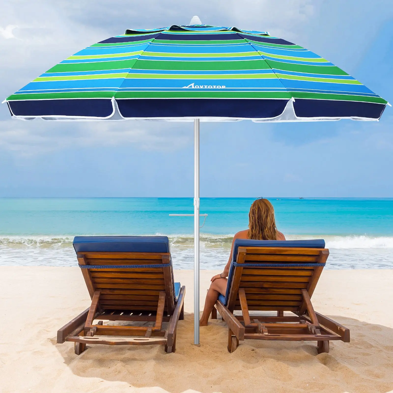 MOVTOTOP PT1810 6.5ft Beach Umbrella Outdoor Sunshade Umbrella Crank Adjustable Umbrella Canopy for Garden Deck Backyard Pool
MOVTOTOP PT1810 6.5ft Beach Umbrella Outdoor Sunshade Umbrella Crank Adjustable Umbrella Canopy for Garden Deck Backyard Pool