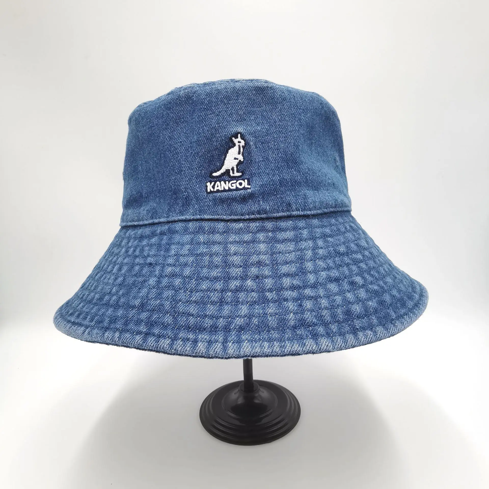 Панама Kangol джинсовая женская винтажная брендовая вареная Панама-кенгуру с