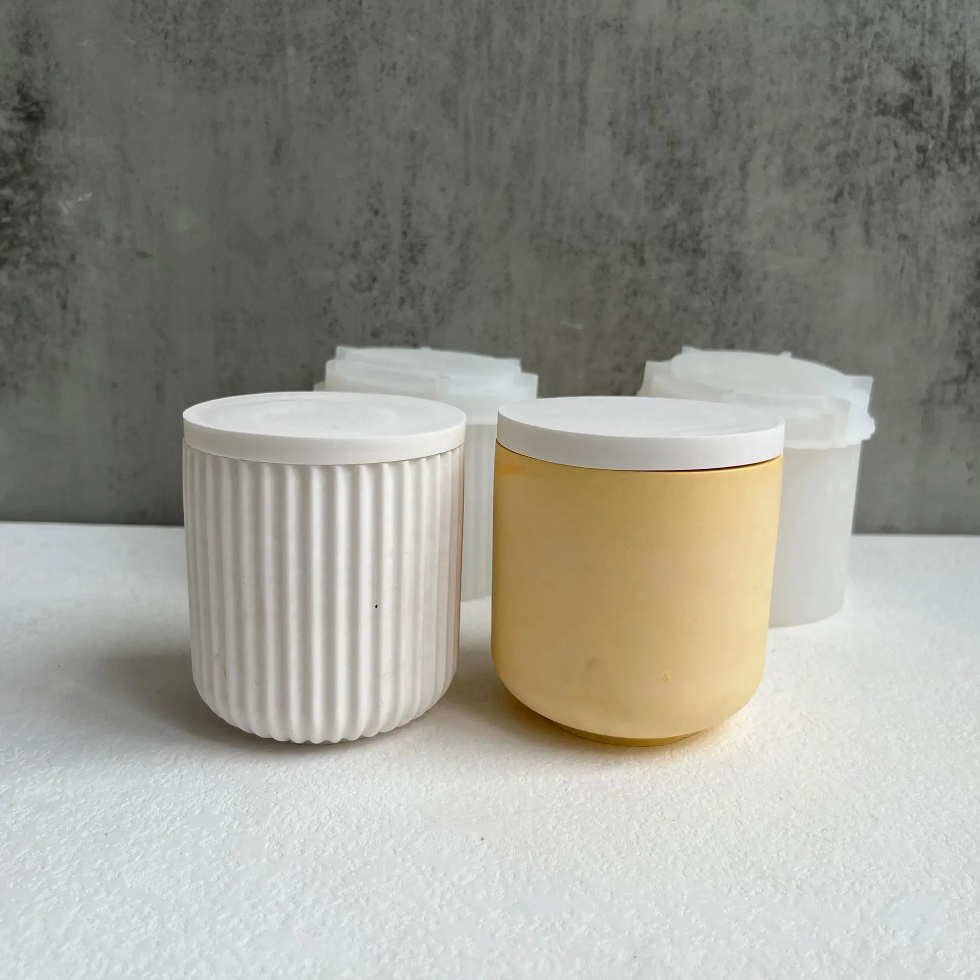 Cup with Cover Candle Cup Silicone Mold DIY Concrete Plaster Clay Flower Pot Storage Jar Making Scented Candle Cup Gypsum Mould
Cup with Cover Candle Cup Silicone Mold DIY Concrete Plaster Clay Flower Pot Storage Jar Making Scented Candle Cup Gypsum Mould