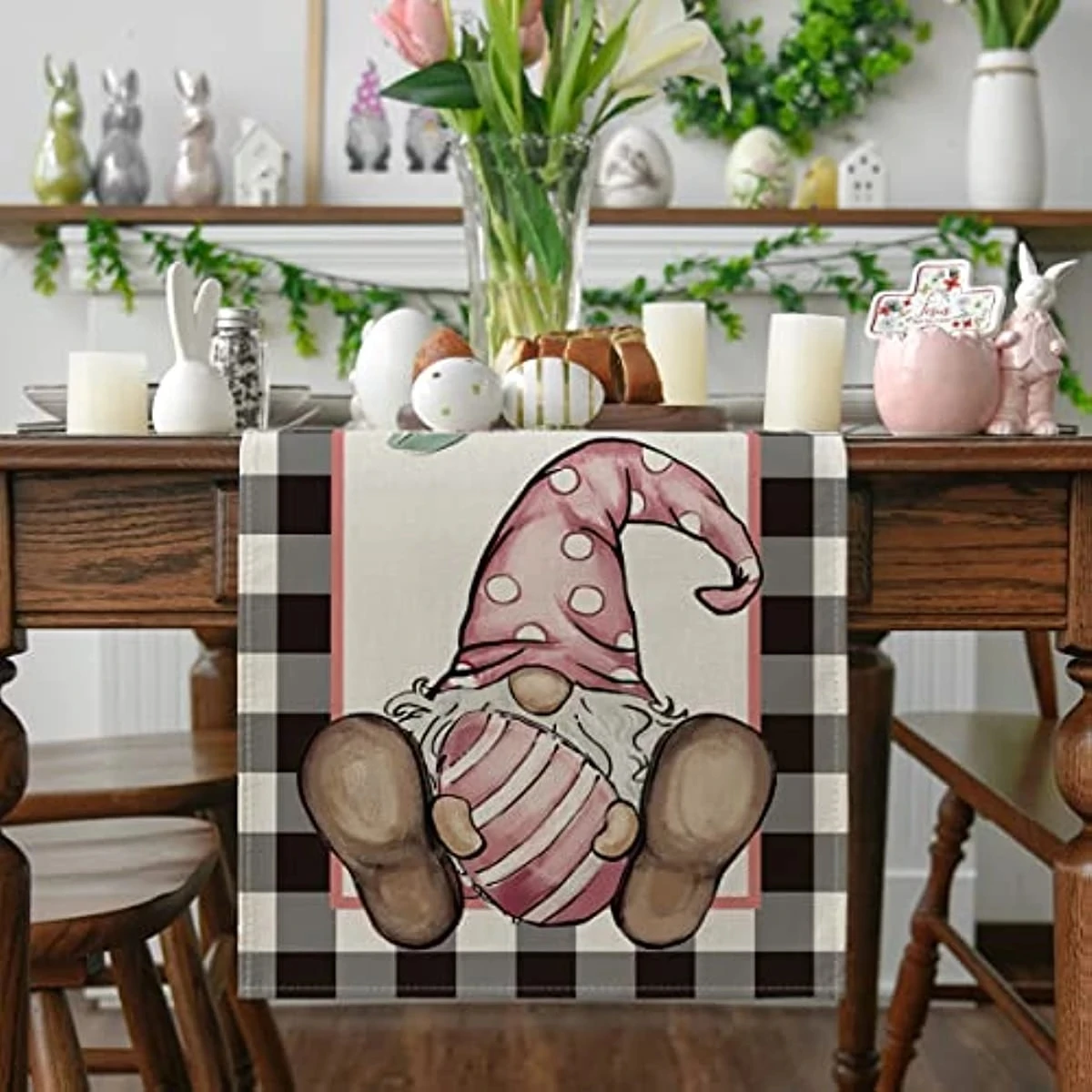 Linen Buffalo Plaid Gnome Egg Easter Table Runner ,Festival Dining Table Decortion For Home Hotel Easter Theme Celebration Party
Linen Buffalo Plaid Gnome Egg Easter Table Runner ,Festival Dining Table Decortion For Home Hotel Easter Theme Celebration Party