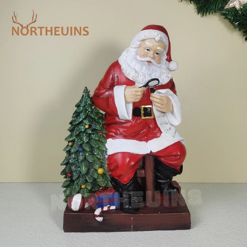 NORTHEUINS 30cm Resin Christmas Santa Claus Statue Hand-Painted Home Light Dolls Decoration Accesoriess 2023 Navidad Season Gift
NORTHEUINS 30cm Resin Christmas Santa Claus Statue Hand-Painted Home Light Dolls Decoration Accesoriess 2023 Navidad Season Gift