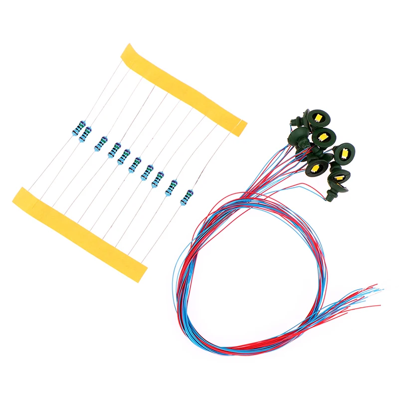 1 комплект, настенная Светодиодная лампа в масштабе «Хо» (диаметр диска 6 мм, 10 лампочек + 10 резисторов) 
1 комплект, настенная Светодиодная лампа в масштабе «Хо» (диаметр диска 6 мм, 10 лампочек + 10 резисторов)