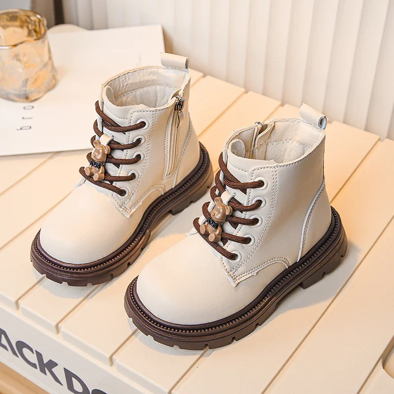 Children Boots Versatile Soft Spring and Autumn Leather Short Boots for Girls UK Uniform Retro with Bear Doll Kids Boots 2023
Children Boots Versatile Soft Spring and Autumn Leather Short Boots for Girls UK Uniform Retro with Bear Doll Kids Boots 2023