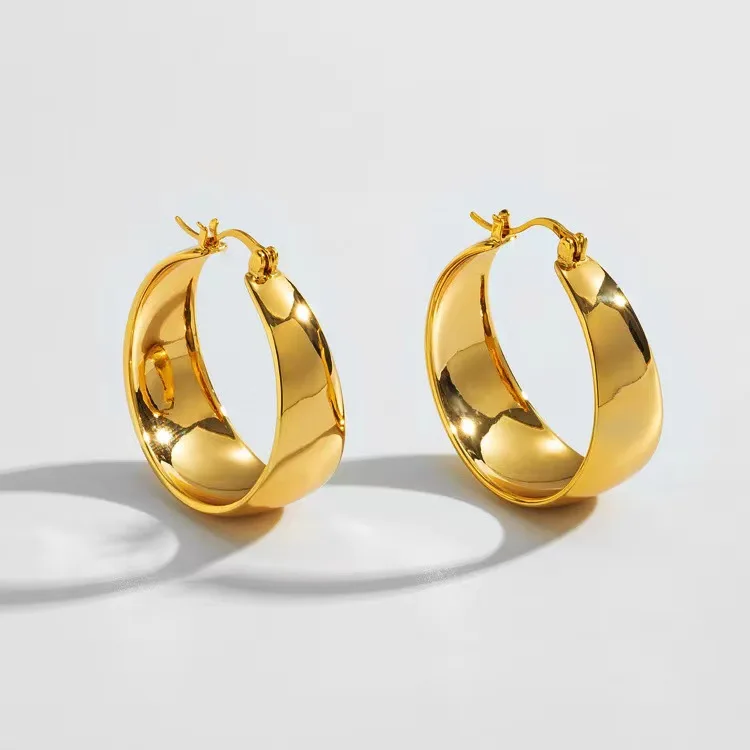 Wholesale Ins Wide Arc Stainless Steel Earrings Titanium Steel Earrings 18K Gold Women's Hoop Earrings
Wholesale Ins Wide Arc Stainless Steel Earrings Titanium Steel Earrings 18K Gold Women's Hoop Earrings