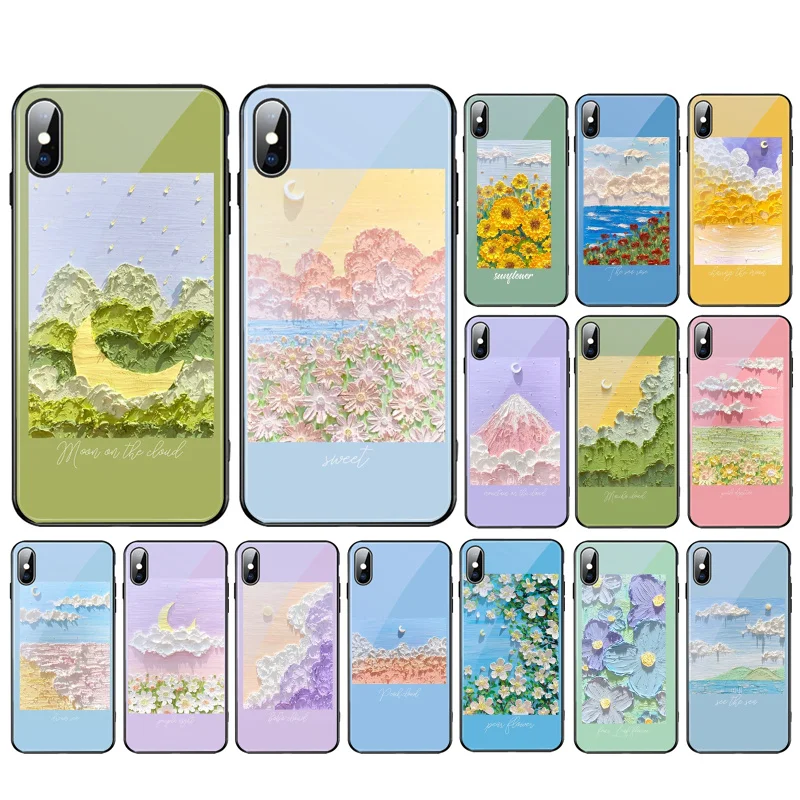 Flower Cloud Moon Paint Glass Funda Cell phone case For iphone 13 Pro Max 12 11 Pro Max XS XR X 8 7 Plus SE2 Mobile Phones Case
Flower Cloud Moon Paint Glass Funda Cell phone case For iphone 13 Pro Max 12 11 Pro Max XS XR X 8 7 Plus SE2 Mobile Phones Case