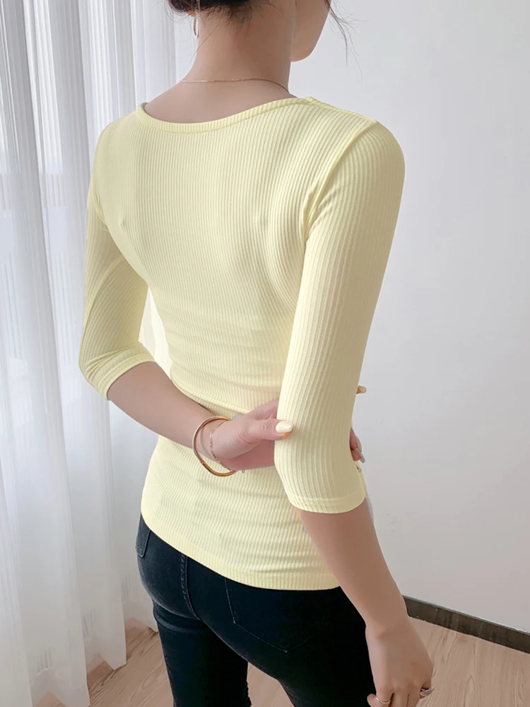 T-shirt Women Tees Black Gray Yellow Women's Summer T-shirt ribbed T-shirtHalf Sleeve Basic Casual Top Soft Tshirts Female White
T-shirt Women Tees Black Gray Yellow Women's Summer T-shirt ribbed T-shirtHalf Sleeve Basic Casual Top Soft Tshirts Female White