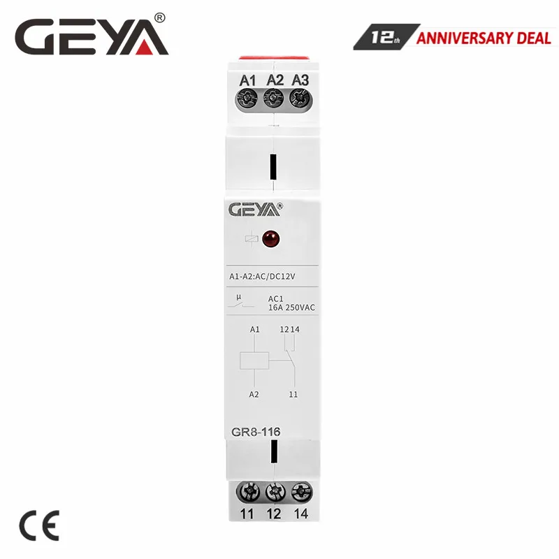 GEYA GR8 Din Rail 24V Auxiliary Relay Intermediate Relay AC/DC24V with 1SPDT 2SPDT 3SPDT 8A 16A Relays
GEYA GR8 Din Rail 24V Auxiliary Relay Intermediate Relay AC/DC24V with 1SPDT 2SPDT 3SPDT 8A 16A Relays