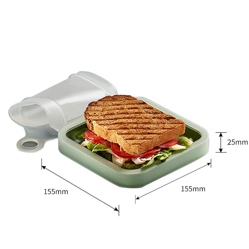 Silicone Food Container Sandwich Toast Box Kids School Breakfast Lunch Bento Box Office Worker Food Grade
Silicone Food Container Sandwich Toast Box Kids School Breakfast Lunch Bento Box Office Worker Food Grade