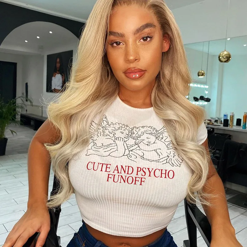 3D Geometric Print Short Sleeved Tight T Shirt Women Fashion European and American Sexy Round Neck T Shirt Women Crop Top Blouse
3D Geometric Print Short Sleeved Tight T Shirt Women Fashion European and American Sexy Round Neck T Shirt Women Crop Top Blouse