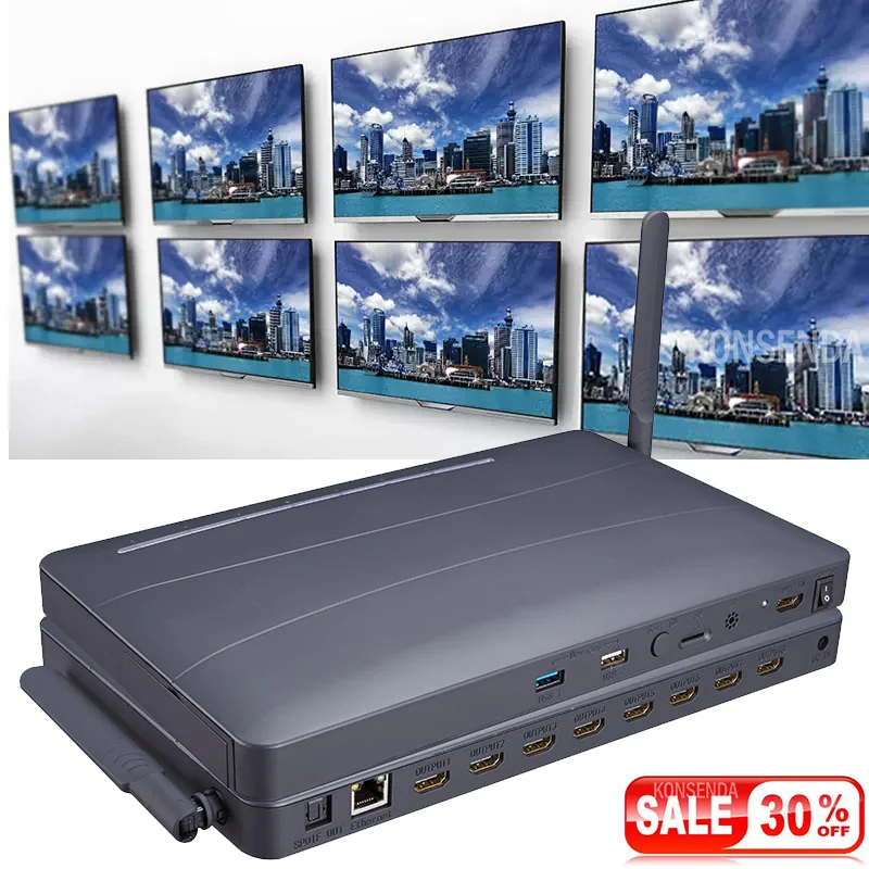 Мультимедийный проигрыватель, медиаплеер 8 способов HDMI, 4K, HDMI, TF, USB, флеш-накопитель, Android, для ТВ-магазинов