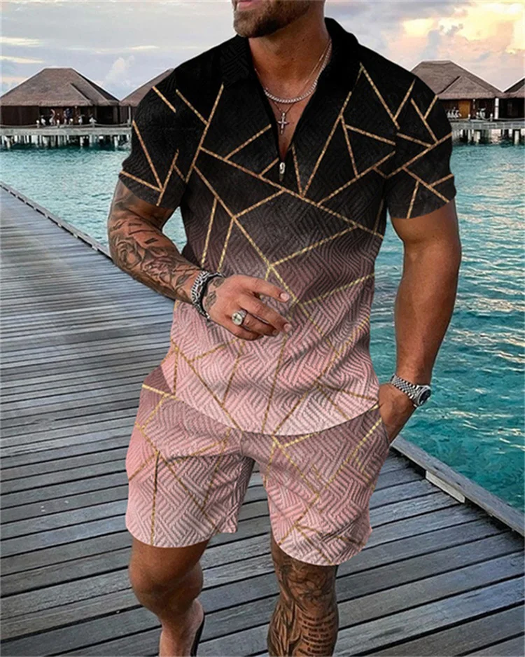 Men's Tracksuit Casual Summer Short Sleeve Polo Shirt and shorts Suit two-Piece Set Male Clothing Streetwear Clothes for Men 
Men's Tracksuit Casual Summer Short Sleeve Polo Shirt and shorts Suit two-Piece Set Male Clothing Streetwear Clothes for Men