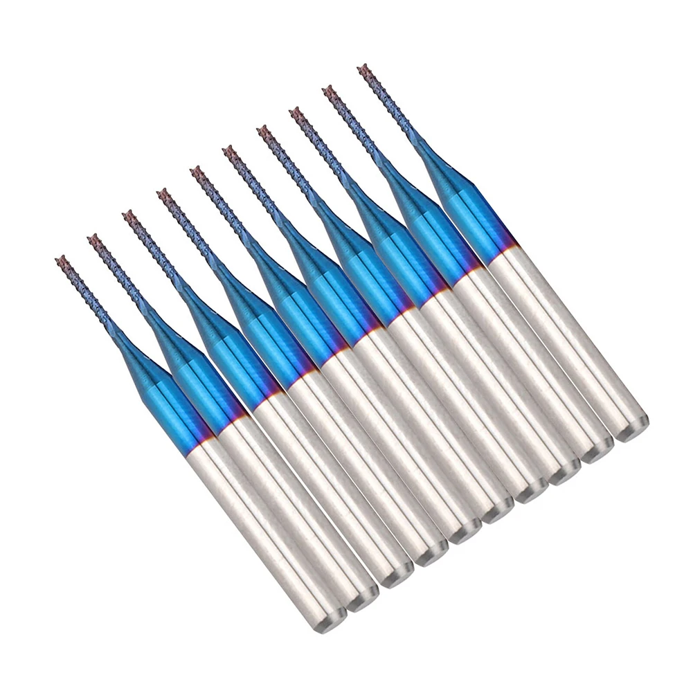 10pcs 1mm Milling Cutter Carbide Router Cutting Bit Blue Corn End For PCB SMT CNC Mold Engraving Plastic Cutting Tool
10pcs 1mm Milling Cutter Carbide Router Cutting Bit Blue Corn End For PCB SMT CNC Mold Engraving Plastic Cutting Tool