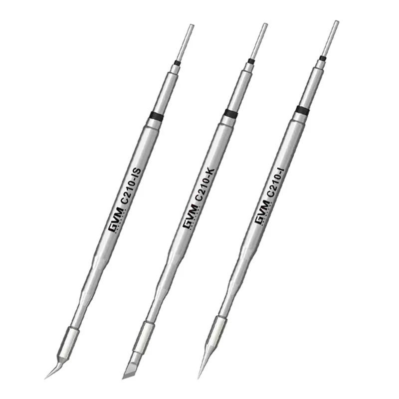 Sunshine GVM C210 Lead-free soldering tip, JBC C210 T210 T26 T26D S21 tips; fast heating; C210-I/IS/K head for SMD welding
Sunshine GVM C210 Lead-free soldering tip, JBC C210 T210 T26 T26D S21 tips; fast heating; C210-I/IS/K head for SMD welding