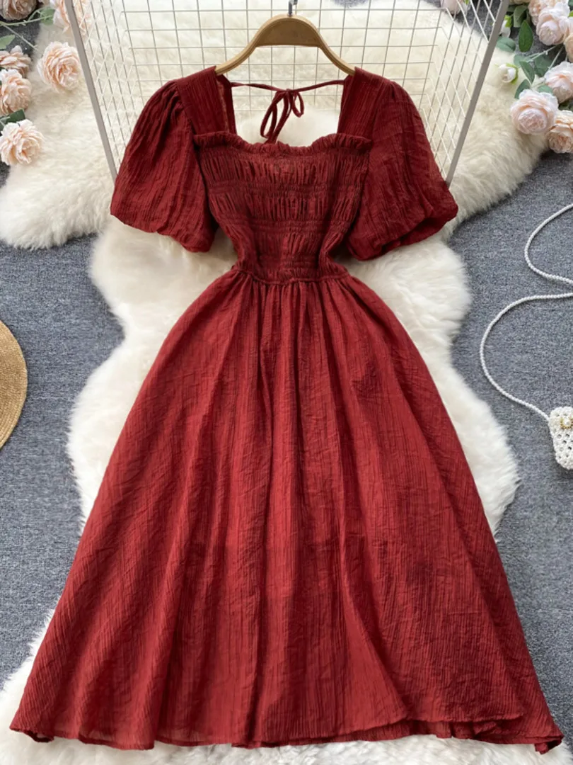 Foamlina Vintage Dress Women 2022 Summer Elegant Square Collar Short Sleeve High Waist A-line Midi Calf Female Casual Dress Robe
Foamlina Vintage Dress Women 2022 Summer Elegant Square Collar Short Sleeve High Waist A-line Midi Calf Female Casual Dress Robe