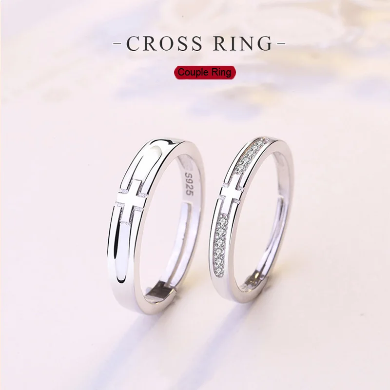 S925 Pure Silver Cross for Men and Women Pair of Rings In Platinum Open Simple Personality Jewelry Valentine's Day Fine Gift
S925 Pure Silver Cross for Men and Women Pair of Rings In Platinum Open Simple Personality Jewelry Valentine's Day Fine Gift