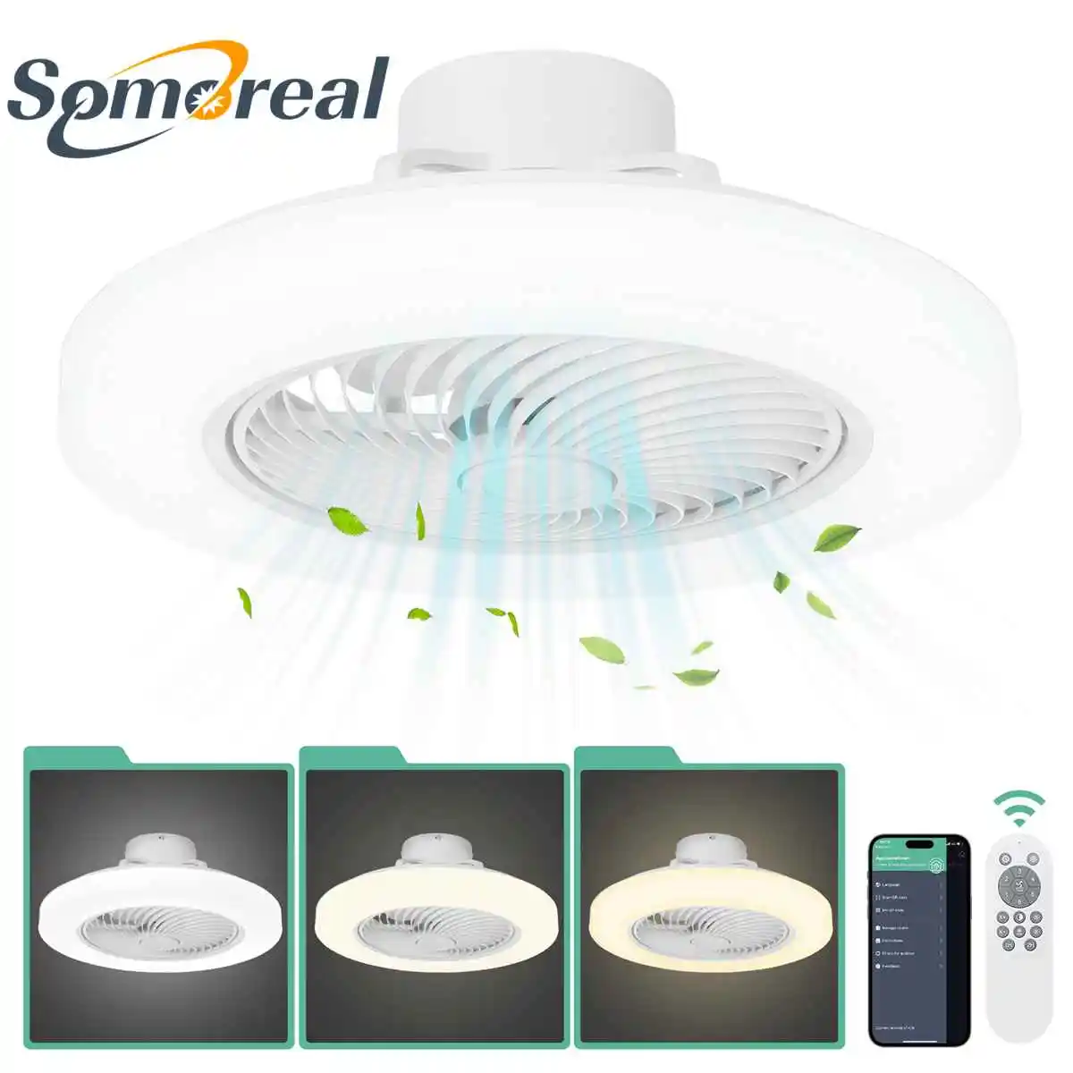 20Inch Ceiling Fan Light Flush Mount Bladeless Fan Dimmable 3 Lighting Modes 6 Wind Speeds Remote &APP Control 52cm Bedroom Lamp
20Inch Ceiling Fan Light Flush Mount Bladeless Fan Dimmable 3 Lighting Modes 6 Wind Speeds Remote &APP Control 52cm Bedroom Lamp