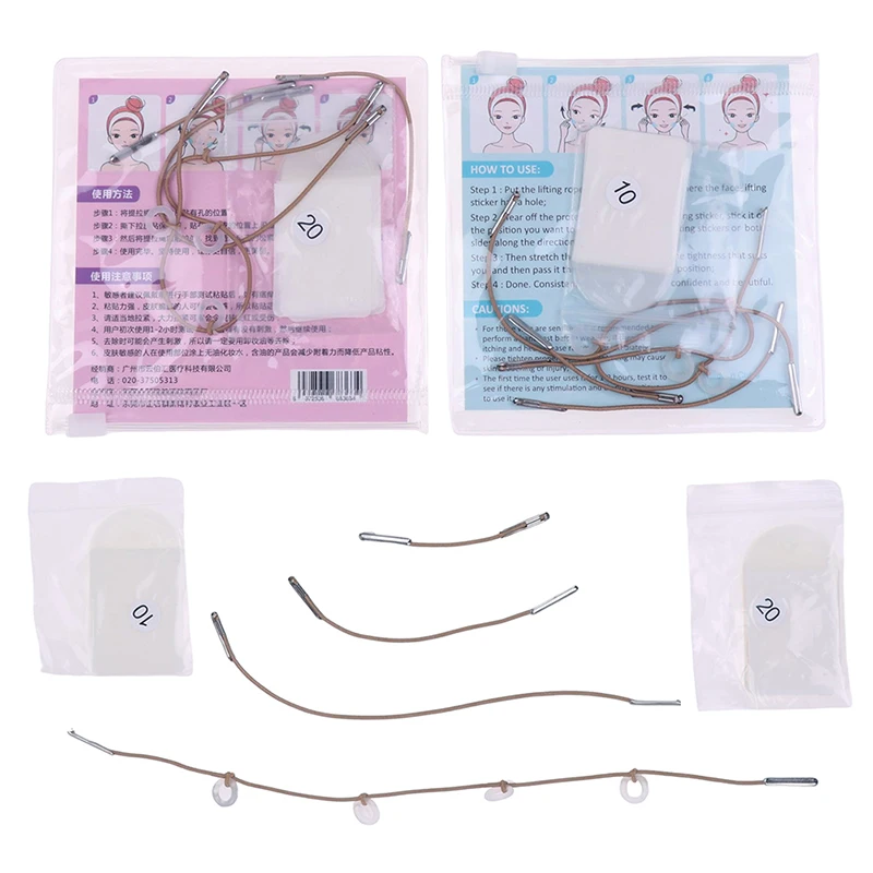 10/20Pcs Invisible Thin Face Stickers V-Shape Fast Lifting Facial Lift Up Neck Eye Double Chin Wrinkle Makeup Tape With 4 Ropes
10/20Pcs Invisible Thin Face Stickers V-Shape Fast Lifting Facial Lift Up Neck Eye Double Chin Wrinkle Makeup Tape With 4 Ropes