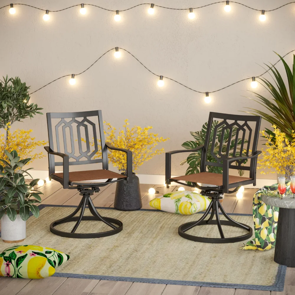MF Studio Set of 2 Swivel Dining Chairs Patio Textilene Dining Chairs Suitable for Backyard Patio Garden and Dining Room 
MF Studio Set of 2 Swivel Dining Chairs Patio Textilene Dining Chairs Suitable for Backyard Patio Garden and Dining Room