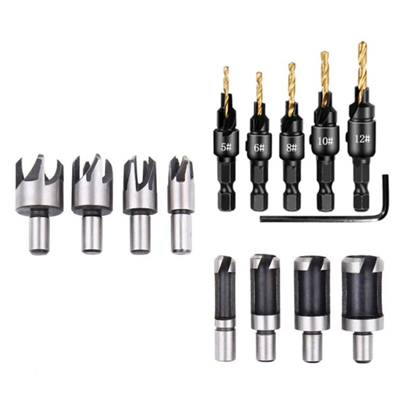 AT35 14Pc Countersink Drill Bit Wood Plug Cutter Carpentry Woodworking Screw Drilling Pilot Holes For Screw
AT35 14Pc Countersink Drill Bit Wood Plug Cutter Carpentry Woodworking Screw Drilling Pilot Holes For Screw