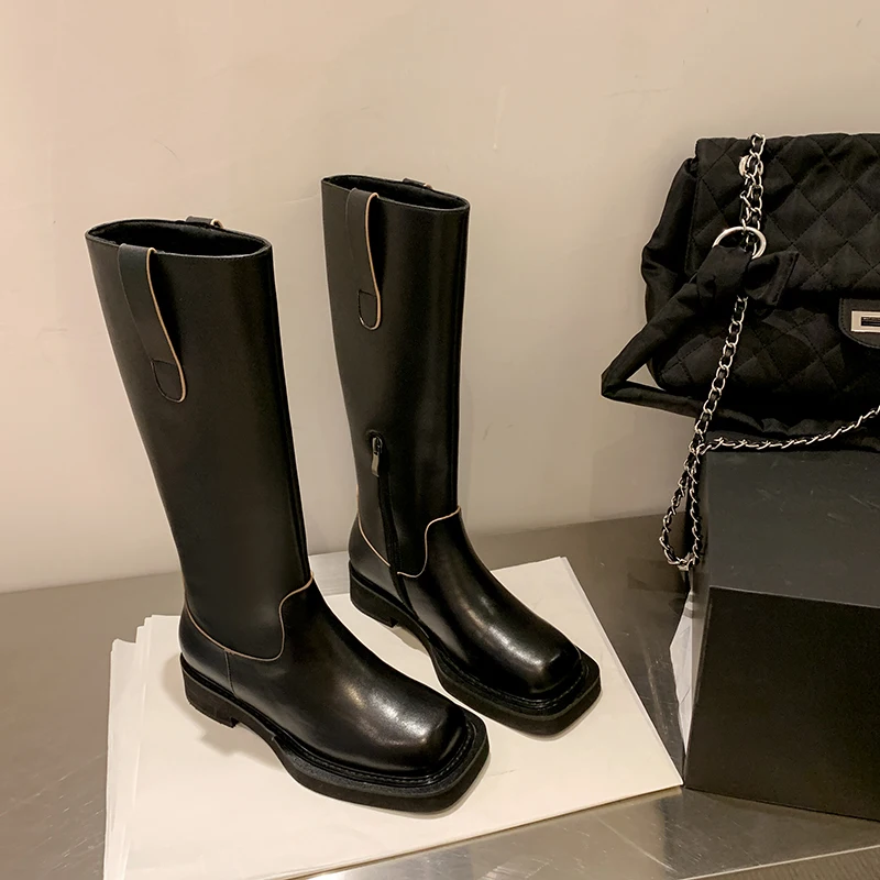 2022 new Autumn and winter Women knee high boots natural leather 22-24.5cm cowhide upper square head thick bottom Western Boots
2022 new Autumn and winter Women knee high boots natural leather 22-24.5cm cowhide upper square head thick bottom Western Boots