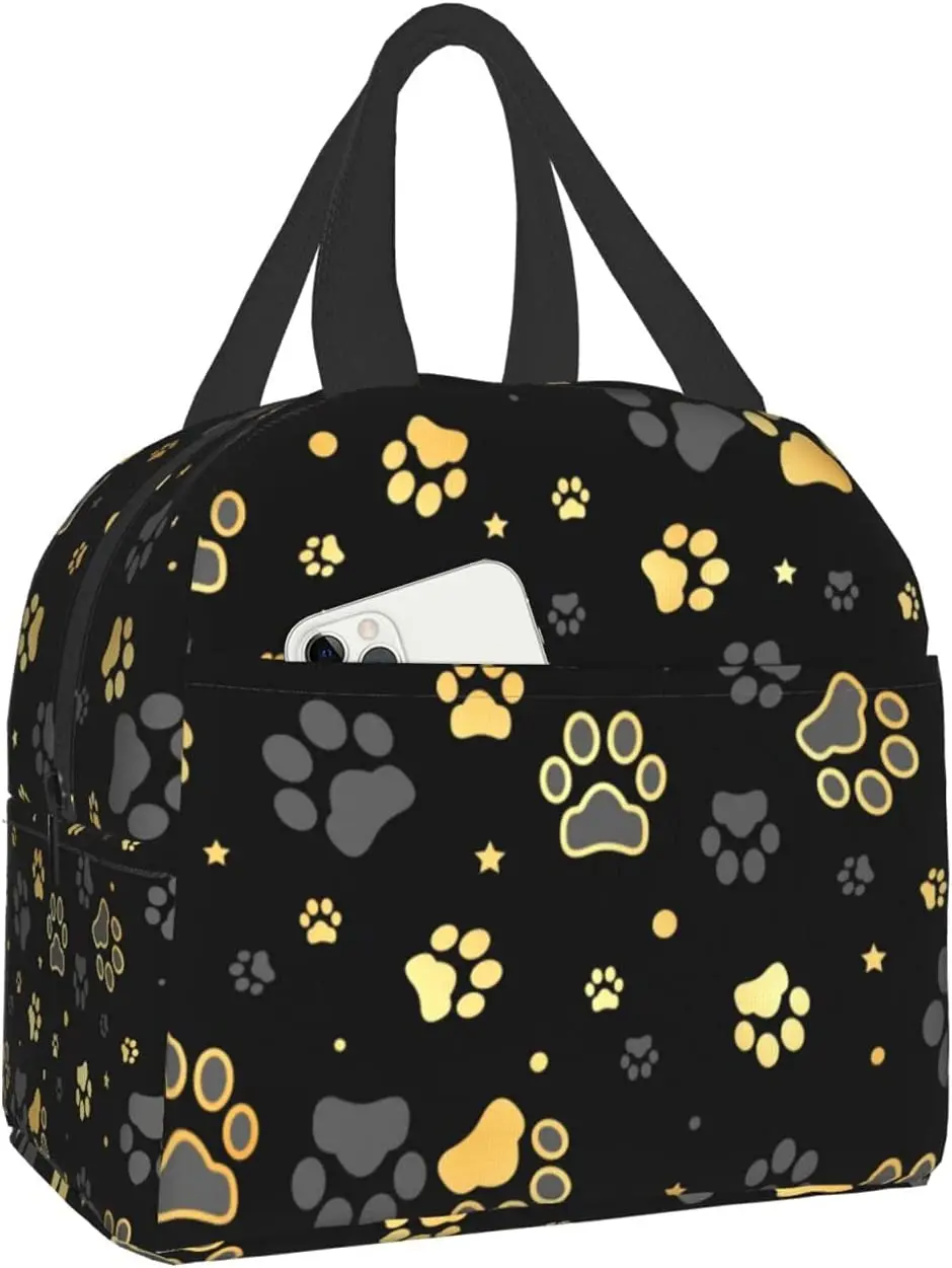 Gold Dog Paw Print And Stars Lunch Bag Compact Tote Bag Reusable Lunch Box Container For Women Men School Office Work
Gold Dog Paw Print And Stars Lunch Bag Compact Tote Bag Reusable Lunch Box Container For Women Men School Office Work