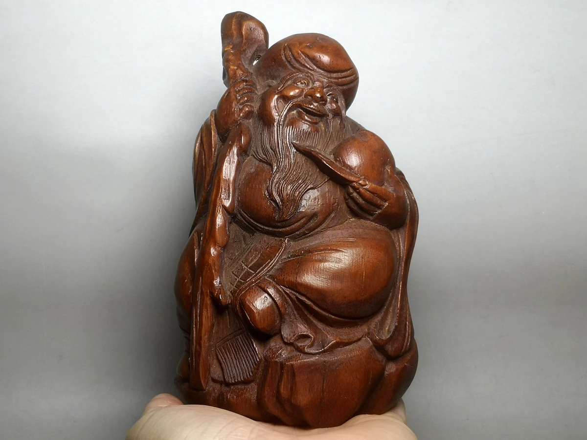 1919 6.7" Old Antique Chinese Folk Inheritance art Carved Bamboo root god of longevity man statue Desk Decoration Collection 
1919 6.7" Old Antique Chinese Folk Inheritance art Carved Bamboo root god of longevity man statue Desk Decoration Collection