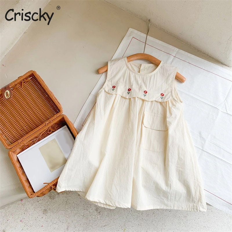 Criscky Baby Girls Dress Clothes Kids Sleeveless Casual Dress Embroidery Flower Pocket Wedding Birthday Party Sundress Dresses
Criscky Baby Girls Dress Clothes Kids Sleeveless Casual Dress Embroidery Flower Pocket Wedding Birthday Party Sundress Dresses