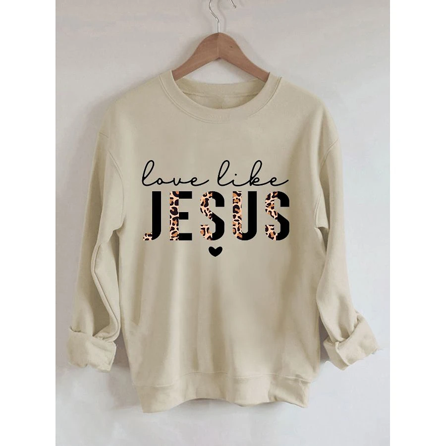 Love Like Jesus Print Women's Retro Vintage Cotton Long Sleeves Sweatshirt 
Love Like Jesus Print Women's Retro Vintage Cotton Long Sleeves Sweatshirt