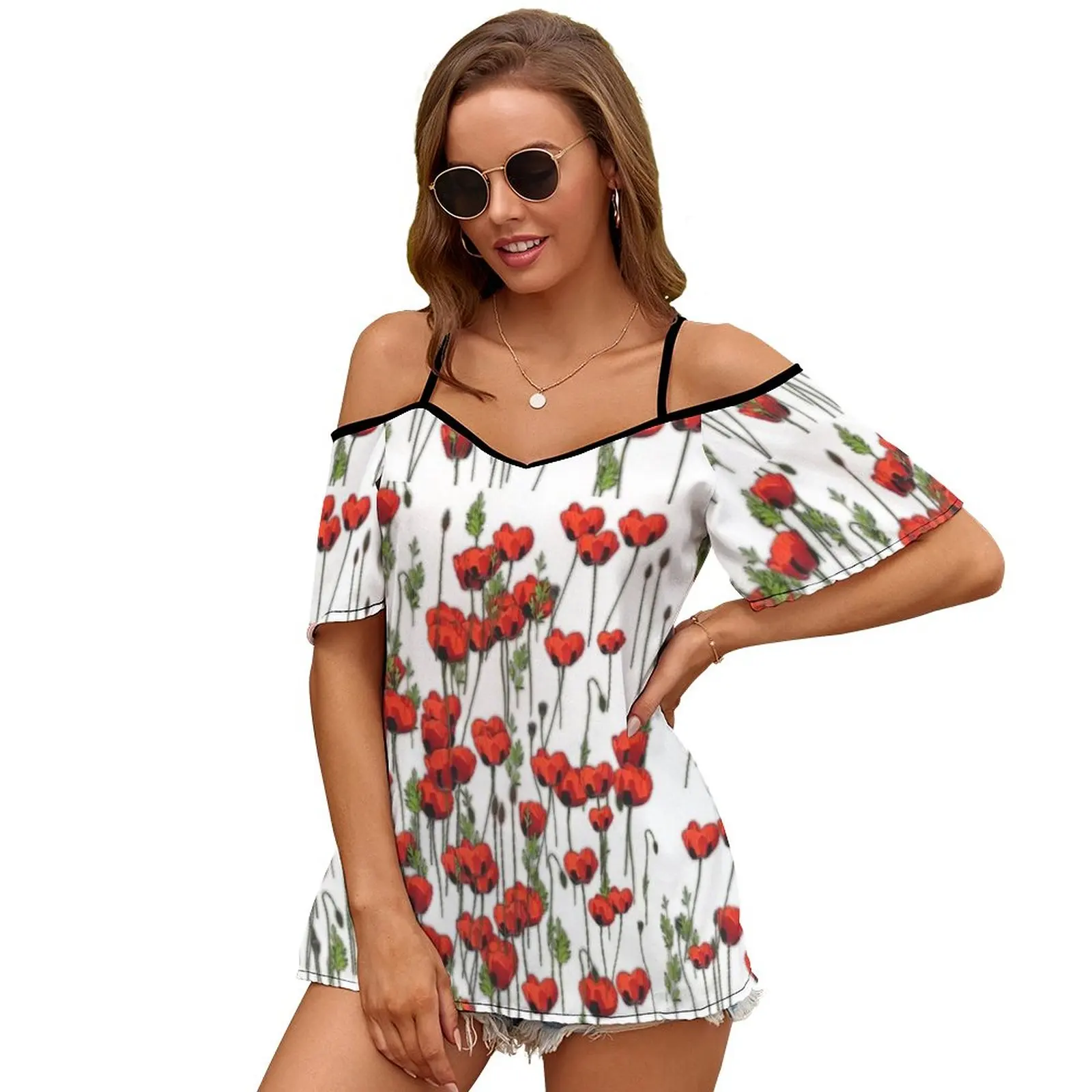 Red Poppies Women Short Sleeve Tops O-Neck Hollow Out Shoulder Strap Tees Streetwear Flowers Poppies Red Poppies Red Poppy
Red Poppies Women Short Sleeve Tops O-Neck Hollow Out Shoulder Strap Tees Streetwear Flowers Poppies Red Poppies Red Poppy