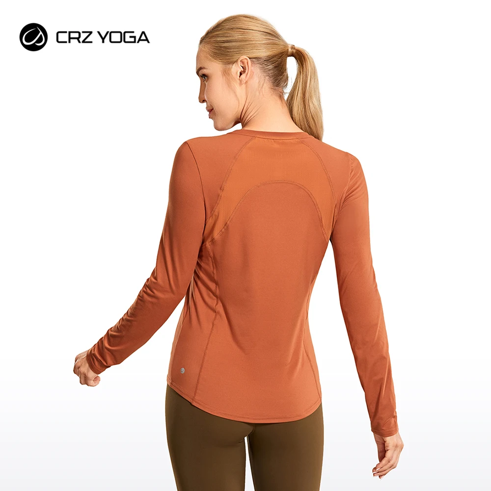 CRZ YOGA Women's Long Sleeves Soft Running Clothes Mesh Back Workout Tops Loose Fit Yoga Shirts
CRZ YOGA Women's Long Sleeves Soft Running Clothes Mesh Back Workout Tops Loose Fit Yoga Shirts