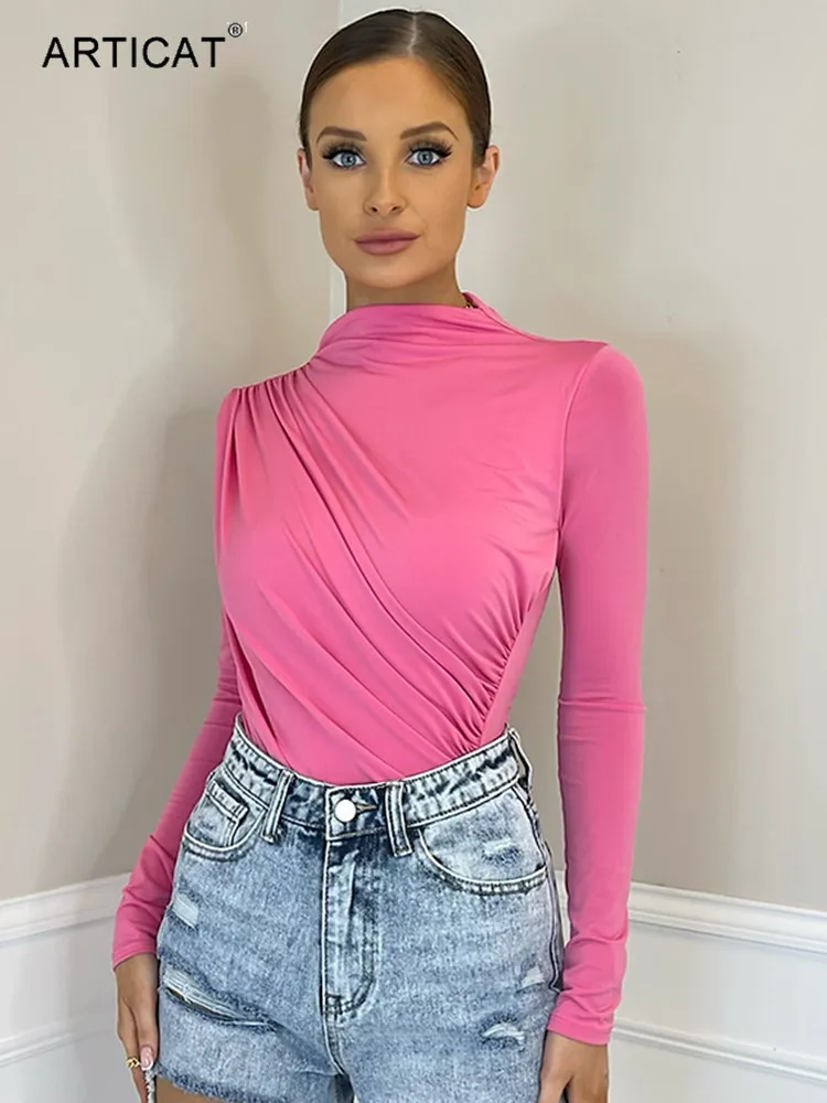 Articat Long Sleeve Ruched Bodysuit Women Sexy High Waist Bodycon Festival Outfit Casual Round Collar Romper White Body Feminino 
Articat Long Sleeve Ruched Bodysuit Women Sexy High Waist Bodycon Festival Outfit Casual Round Collar Romper White Body Feminino