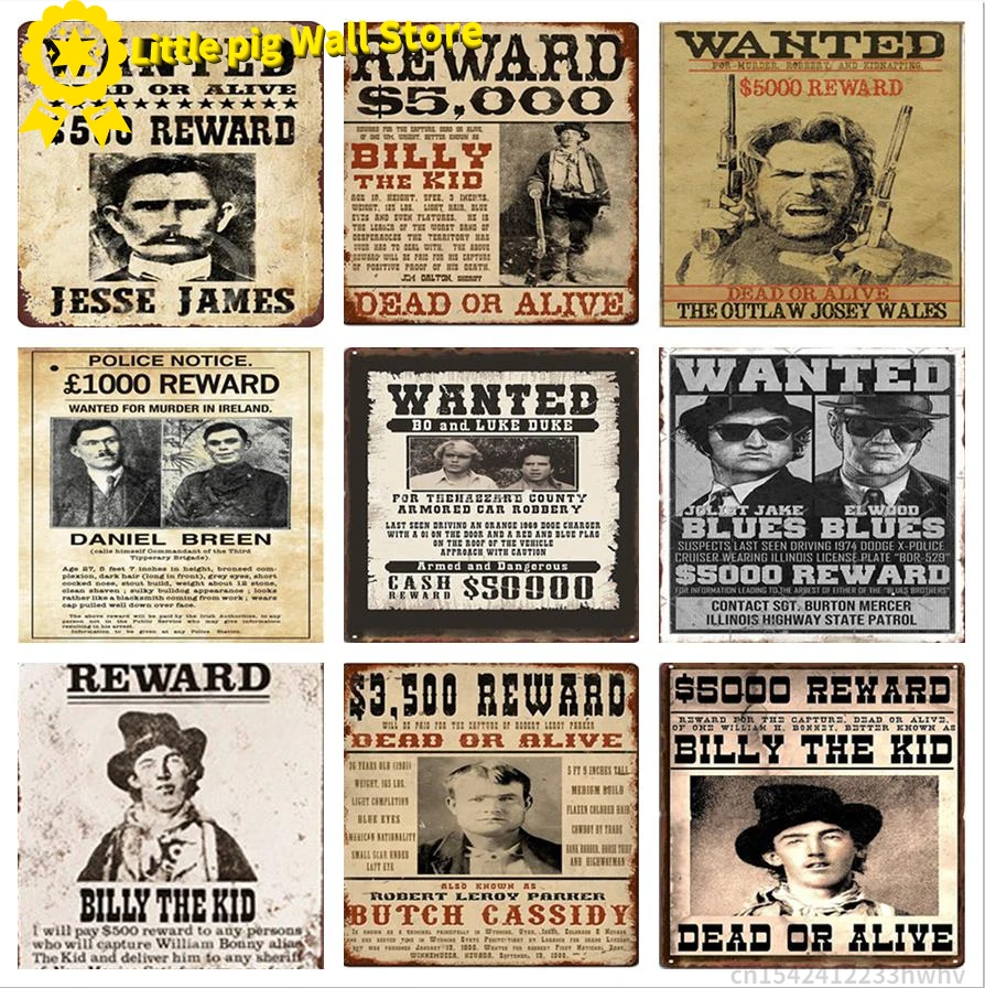 Vintage Wanted Poster Metal Plaque Poster Pub Wall Decoration Poster Tin Sign Poster
Vintage Wanted Poster Metal Plaque Poster Pub Wall Decoration Poster Tin Sign Poster