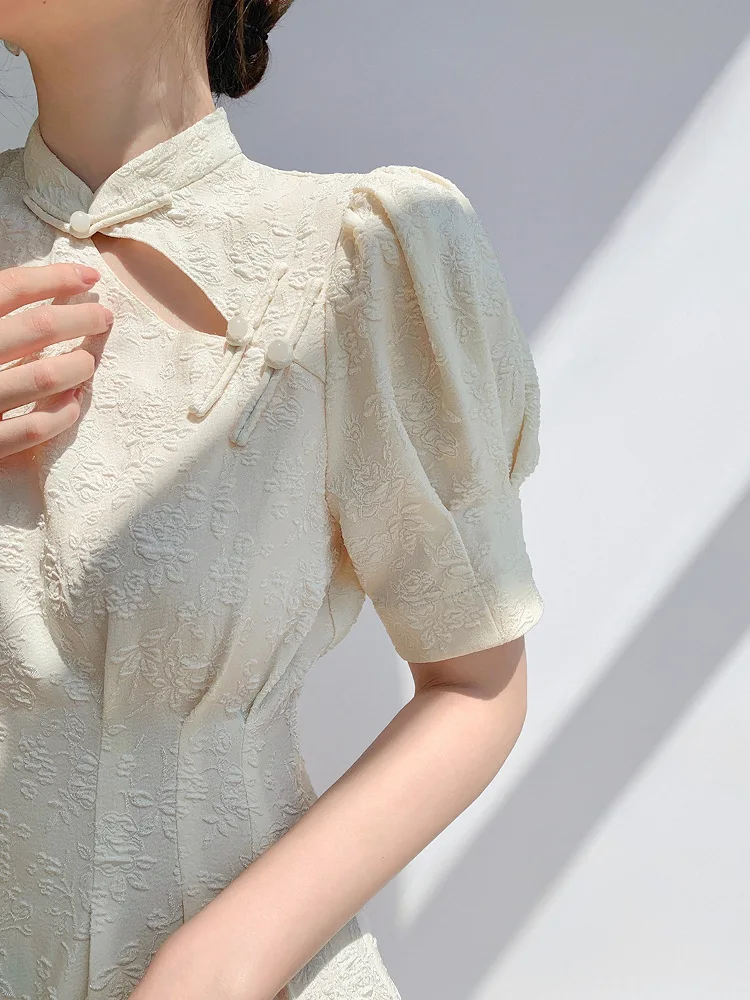 retro improve white cheongsam 2023 Women's vestidos summer French style dress Short sleeve temperament advanced Sense dresses
retro improve white cheongsam 2023 Women's vestidos summer French style dress Short sleeve temperament advanced Sense dresses