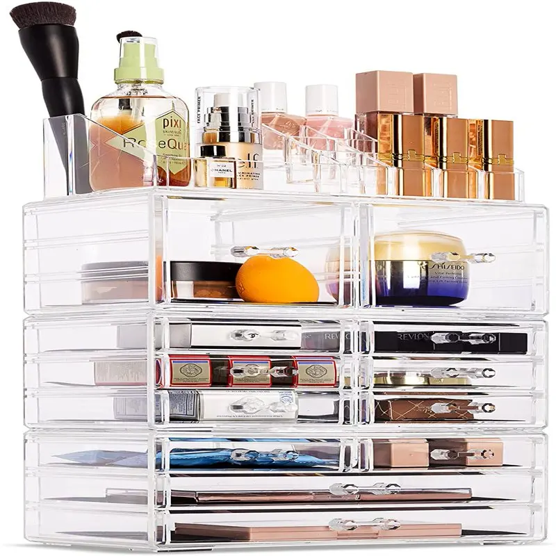 X-Large Clear Makeup Organizer Case - 4 Piece Set, 12 Drawers
X-Large Clear Makeup Organizer Case - 4 Piece Set, 12 Drawers