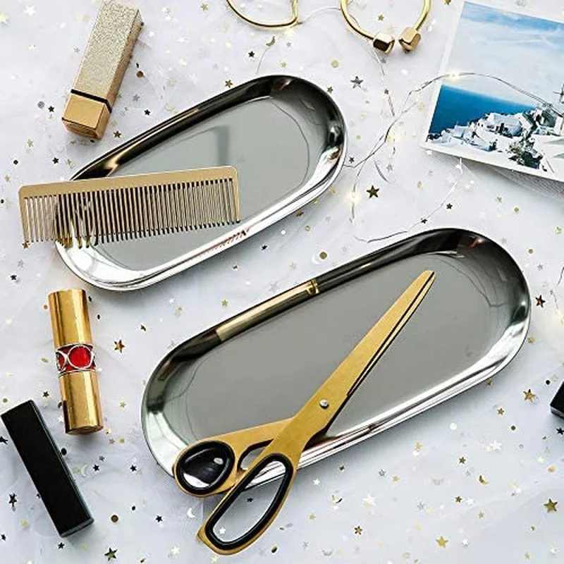 Oval Stainless Steel Serving Tray Tea Fruit Plate Cosmetics Jewelry Towel Storage Tray for Bedroom Living Room Kitchen Party
Oval Stainless Steel Serving Tray Tea Fruit Plate Cosmetics Jewelry Towel Storage Tray for Bedroom Living Room Kitchen Party