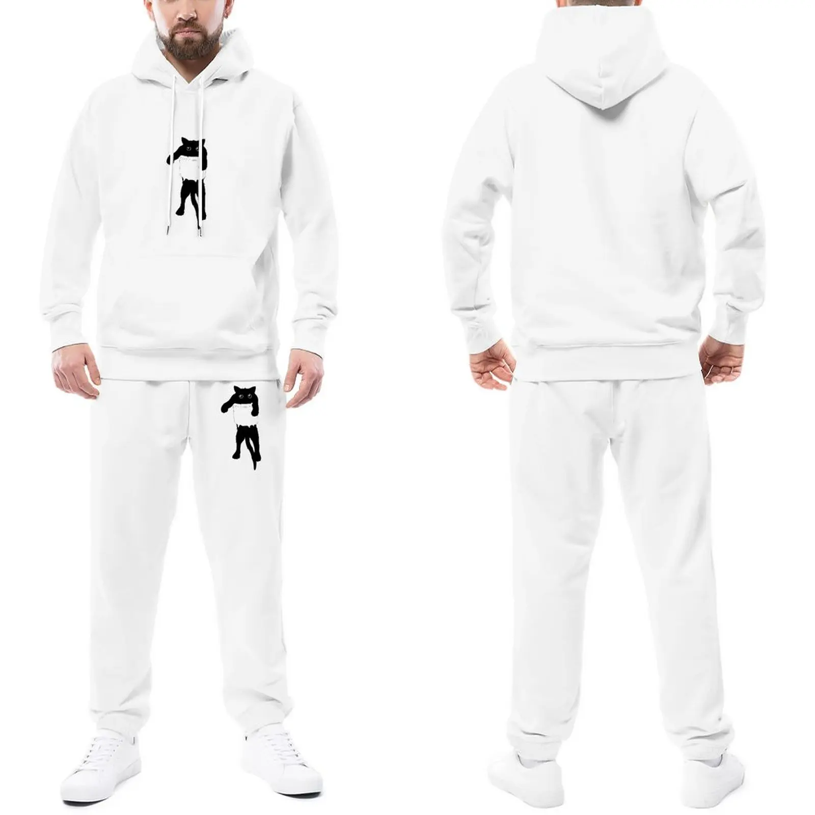 Tracksuits Hang Loose Black Cat Pocket Custom Jogging Suit Couple Animal Hoodie Set Cool Hoody Sweatpant Set Plus Size 2XL 3XL
Tracksuits Hang Loose Black Cat Pocket Custom Jogging Suit Couple Animal Hoodie Set Cool Hoody Sweatpant Set Plus Size 2XL 3XL