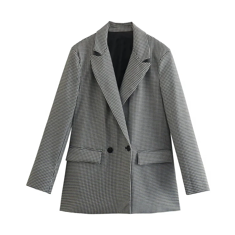 PB&ZA Women's Jacket Double Button Blazer Houndstooth Coat Vintage Officewear Long Sleeve Casual Loose Female Outerwear 8750112
PB&ZA Women's Jacket Double Button Blazer Houndstooth Coat Vintage Officewear Long Sleeve Casual Loose Female Outerwear 8750112