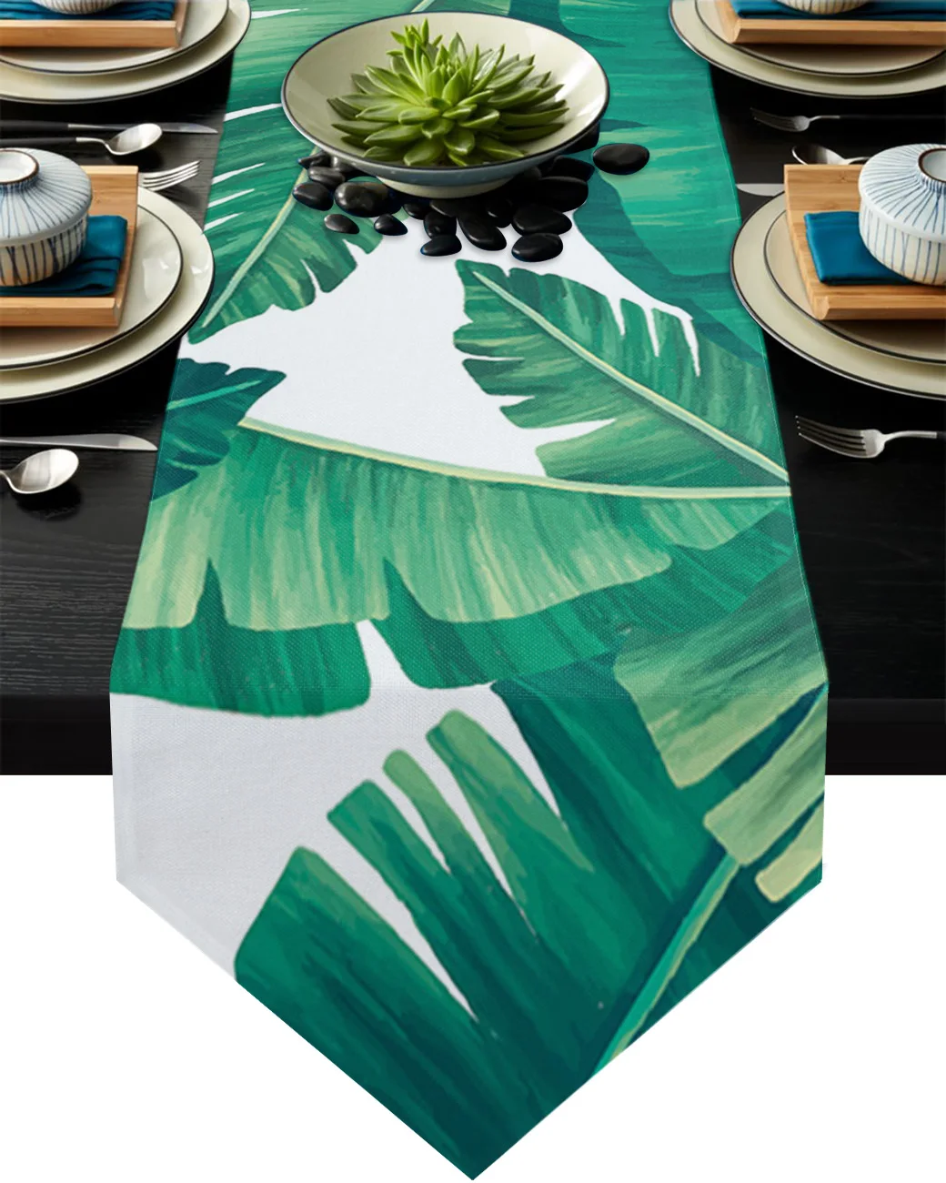 Тропические Пальмовые Листья, зеленая настольная дорожка, украшение для дома, украшение для стола, настольное украшение, скатерть 
Тропические Пальмовые Листья, зеленая настольная дорожка, украшение для дома, украшение для стола, настольное украшение, скатерть