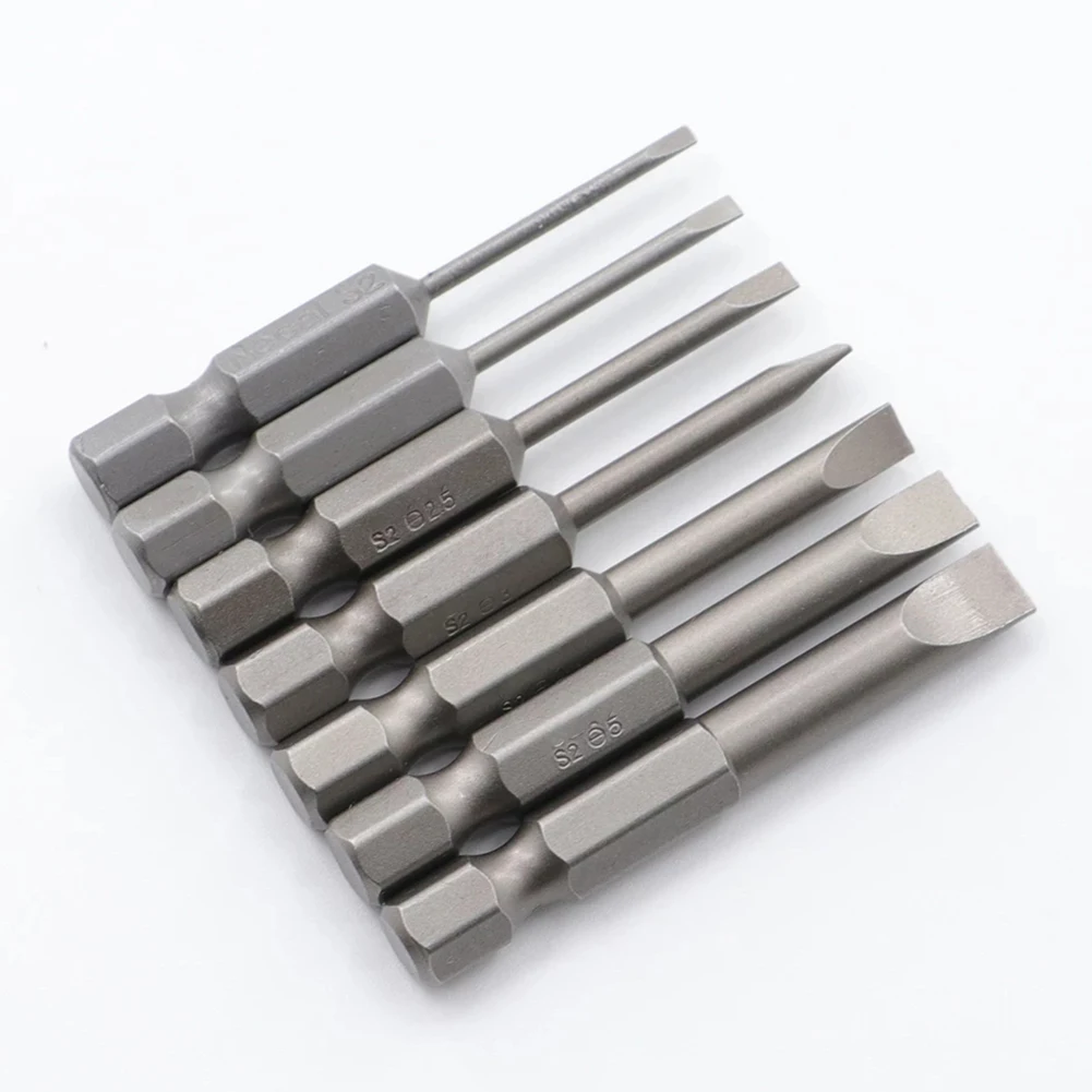 7pcs/set 50mm Flat Head Slotted Tip Magnetic Screwdrivers Bits 1.6-6.0mm For Metal Processing Hand Tool Parts
7pcs/set 50mm Flat Head Slotted Tip Magnetic Screwdrivers Bits 1.6-6.0mm For Metal Processing Hand Tool Parts