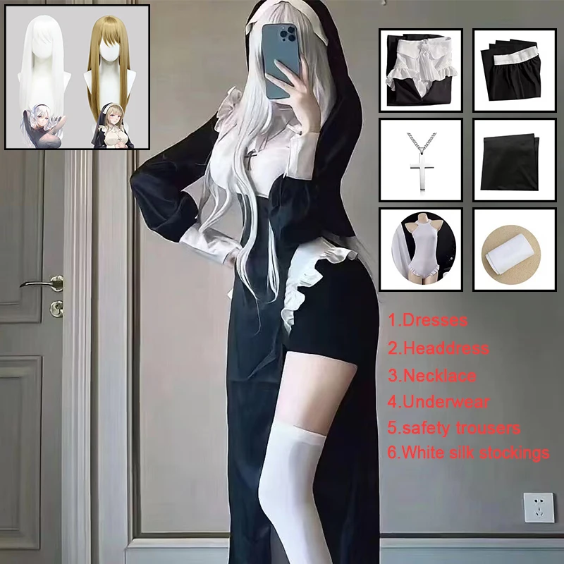 Anime XS-3XL Oversize Cosplay Chowbie Sexy Nuns Costume Uniform Black Dress Halloween Sister Costumes for Women
Anime XS-3XL Oversize Cosplay Chowbie Sexy Nuns Costume Uniform Black Dress Halloween Sister Costumes for Women