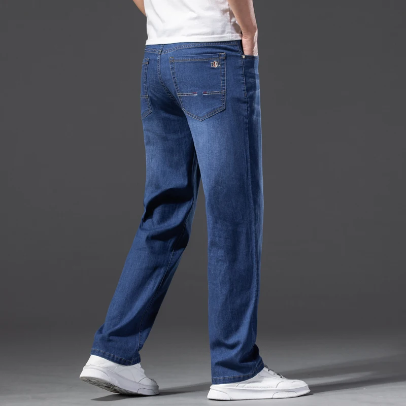 Men Jeans Classic Summer Cotton Straight Stretch Brand Denim Pants Overalls Light blue Fit Trousers Plus Size 40 42 44 46
Men Jeans Classic Summer Cotton Straight Stretch Brand Denim Pants Overalls Light blue Fit Trousers Plus Size 40 42 44 46
