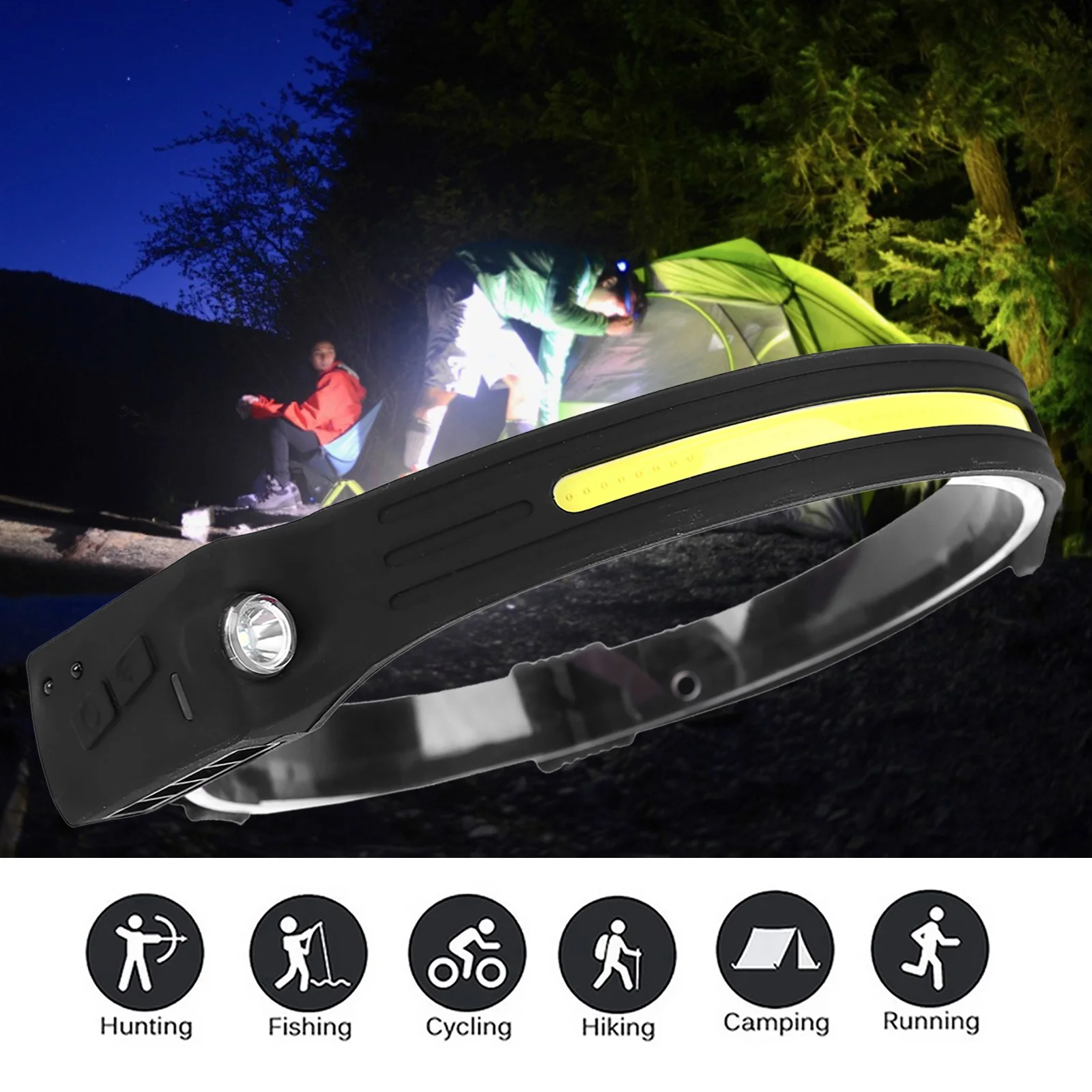 350Lm COB LED Headlamp Sensor Headlight Waterproof Flashlight USB Rechargeable Head Lamp Torch for Outdoor Fishing Camping
350Lm COB LED Headlamp Sensor Headlight Waterproof Flashlight USB Rechargeable Head Lamp Torch for Outdoor Fishing Camping