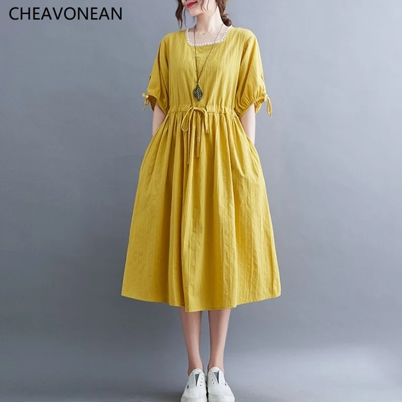 CHEAVONEAN Korean Style Casual Midi Dresses Cotton Linen Black Loose Square Collar Home Dress Clothes For Pregnancy Women
CHEAVONEAN Korean Style Casual Midi Dresses Cotton Linen Black Loose Square Collar Home Dress Clothes For Pregnancy Women