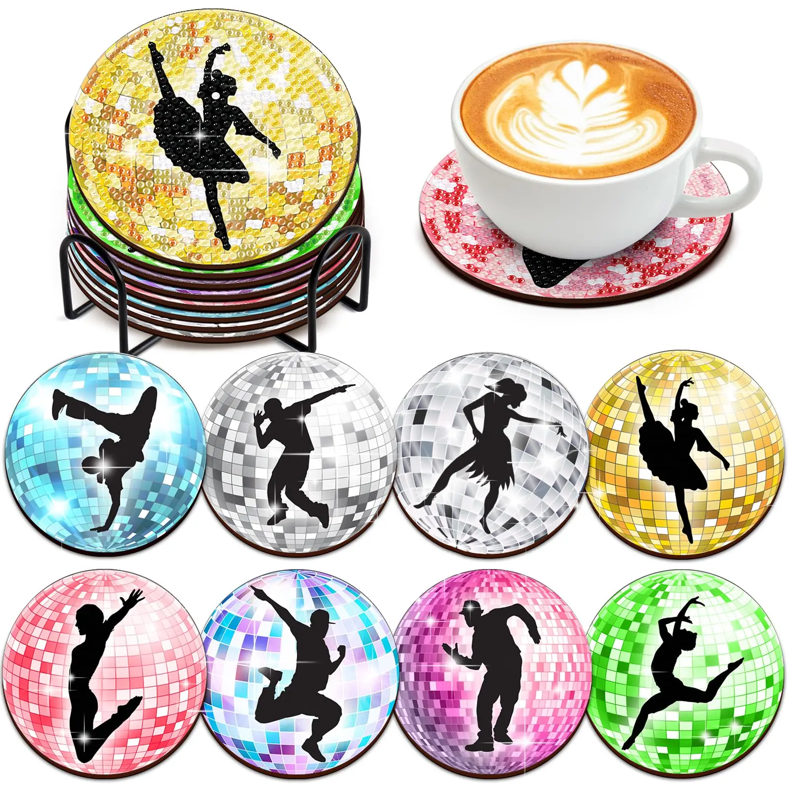 8 PCS Disco Diamond Art Coasters with Holder Disco Diamond Painting Coasters, Disco Diamond Painting Kit for Beginners
8 PCS Disco Diamond Art Coasters with Holder Disco Diamond Painting Coasters, Disco Diamond Painting Kit for Beginners