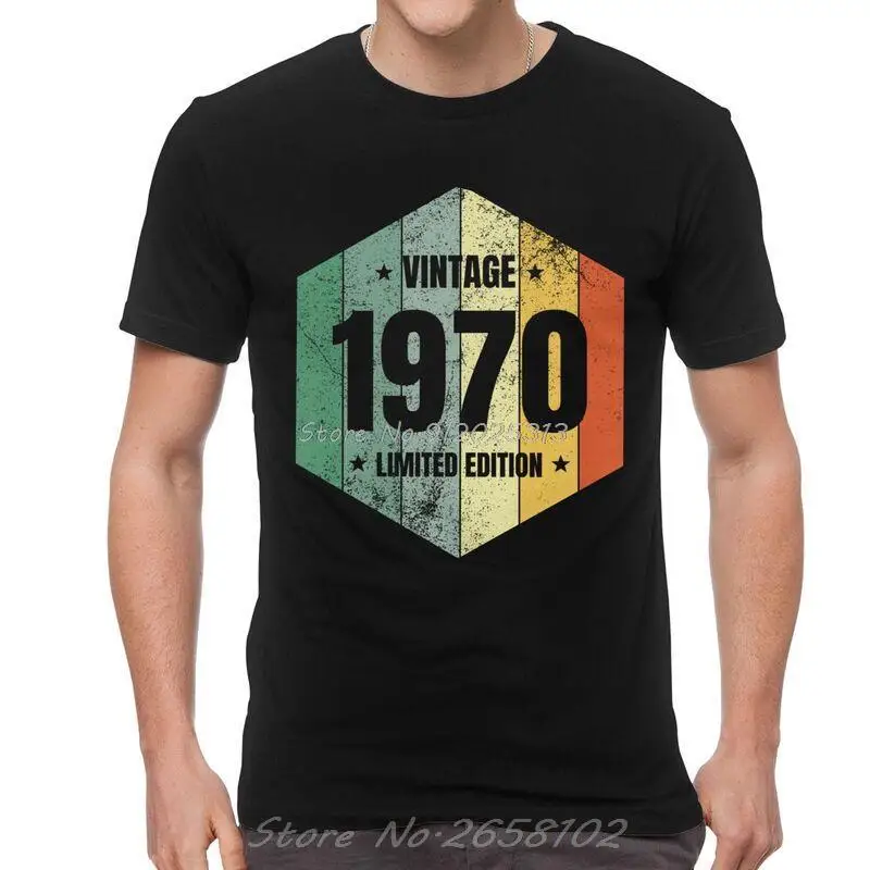 

Vintage Born In 1970 Tshirts Men Leisure Tees Top Cotton T Shirt Short Sleeve 50 Years Old Birthday Gift T-shirt Gift Idea Merch