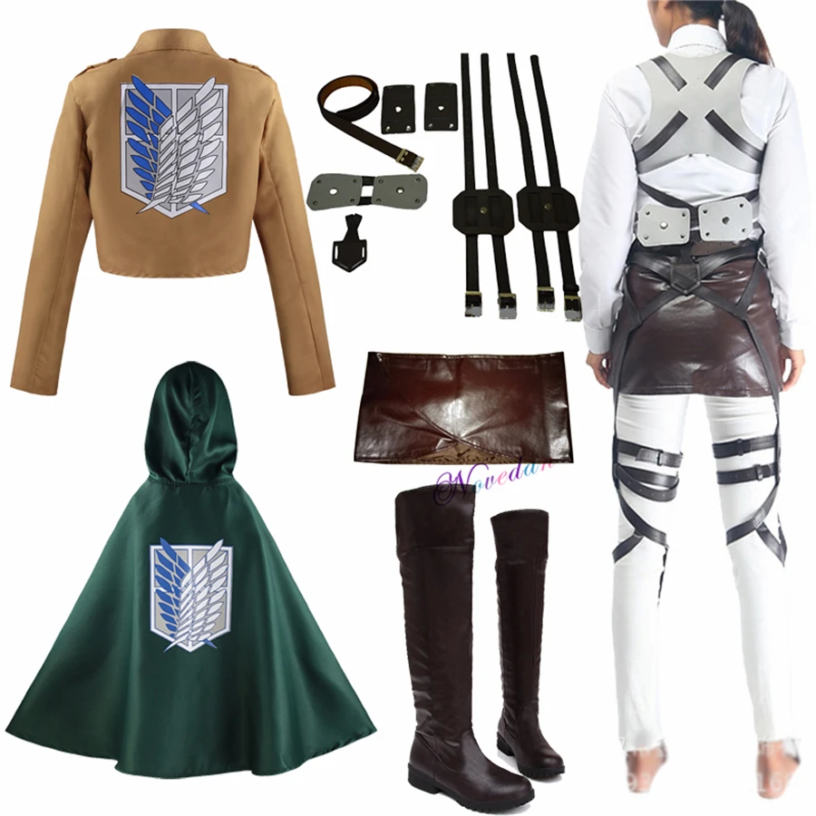 Shingeki No Kyojin Cosplay Costume Corp Recon Leather Legion Boots Shoes Apron Scouting Harness Belt Skirt Cape
Shingeki No Kyojin Cosplay Costume Corp Recon Leather Legion Boots Shoes Apron Scouting Harness Belt Skirt Cape